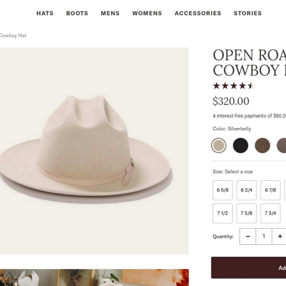 Stetson Open Road 6X Silverbelly Size 7 1/4 - Picture 10 of 10